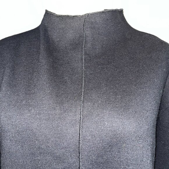 ZARA Black Cotton Blend Funnel Neck Long Sleeve Sweater - New with Tags - M - Picture 2 of 10